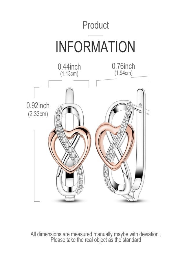 NARMO Hoop Earrings for Women 925 Sterling Silver Eternal Infinite Love Hoop Earrings - Image 3